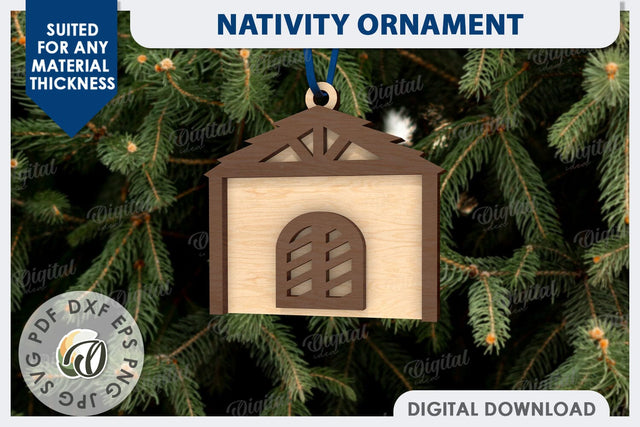 Nativity Ornament Laser Cut Design. Nativity Decor SVG SVG Evgenyia Guschina 