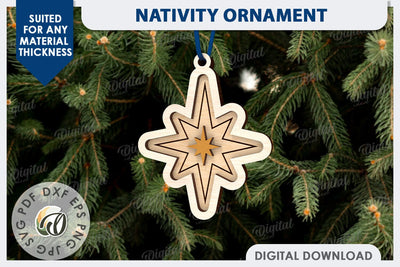 Nativity Ornament Laser Cut Design. Nativity Decor SVG SVG Evgenyia Guschina 
