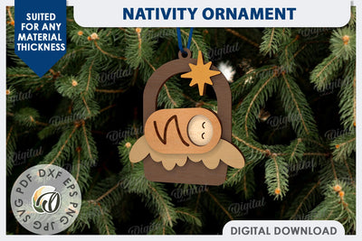 Nativity Ornament Laser Cut Design. Nativity Decor SVG SVG Evgenyia Guschina 