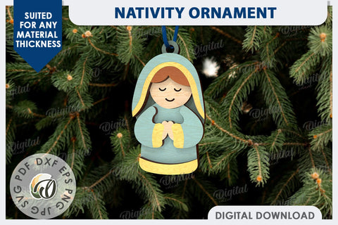 Nativity Ornament Laser Cut Design. Nativity Decor SVG SVG Evgenyia Guschina 