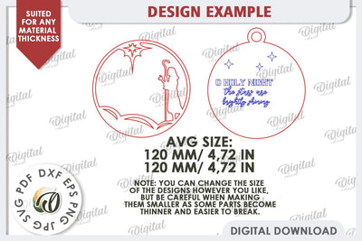 Nativity Ornament Laser Cut Design. Nativity Scene SVG SVG Evgenyia Guschina 