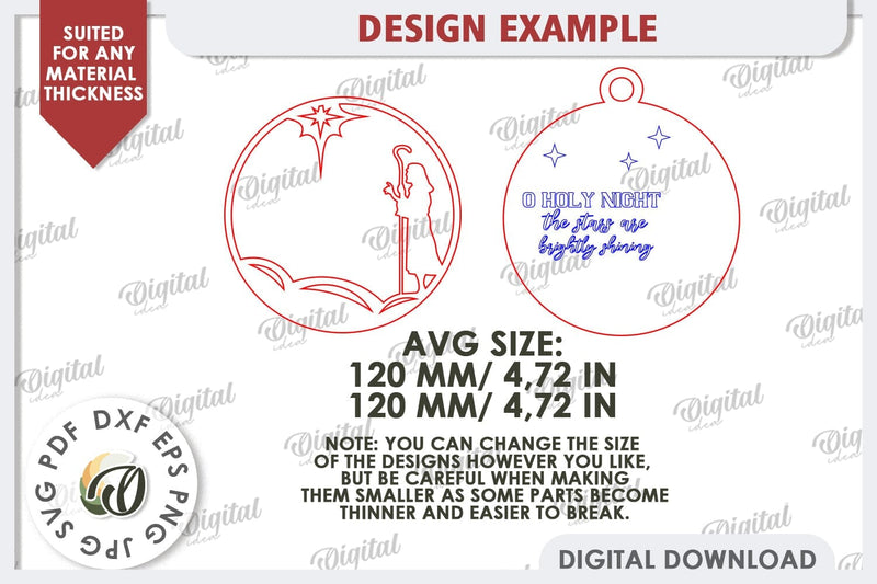 Nativity Ornament Laser Cut Design. Nativity Scene SVG SVG Evgenyia Guschina 