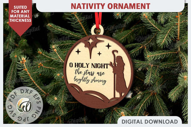 Nativity Ornament Laser Cut Design. Nativity Scene SVG SVG Evgenyia Guschina 