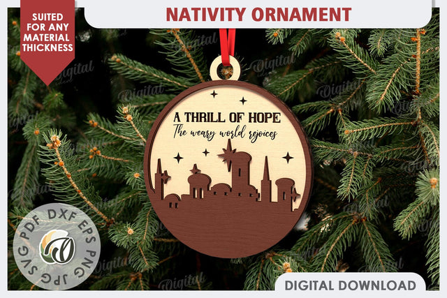 Nativity Ornament Laser Cut Design. Nativity Scene SVG SVG Evgenyia Guschina 