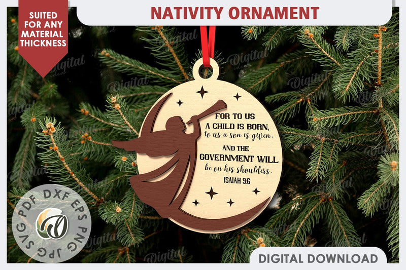 Nativity Ornament Laser Cut Design. Nativity Scene SVG SVG Evgenyia Guschina 