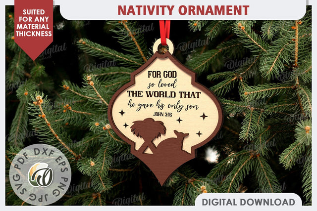 Nativity Ornament Laser Cut Design. Nativity Scene SVG SVG Evgenyia Guschina 