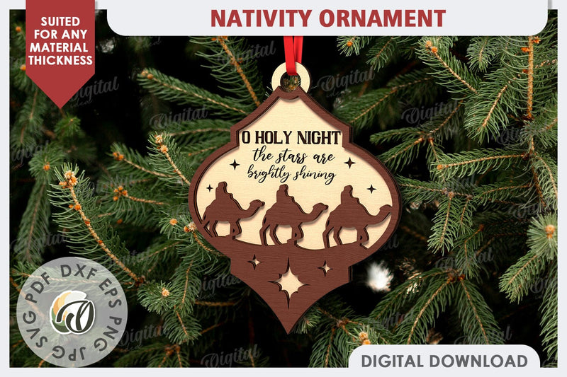 Nativity Ornament Laser Cut Design. Nativity Scene SVG SVG Evgenyia Guschina 