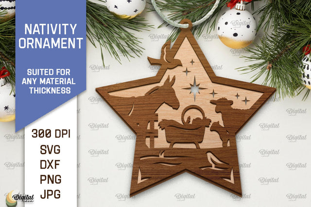 Nativity Ornament Laser Cut. Nativity Scene SVG Desing SVG Evgenyia Guschina 