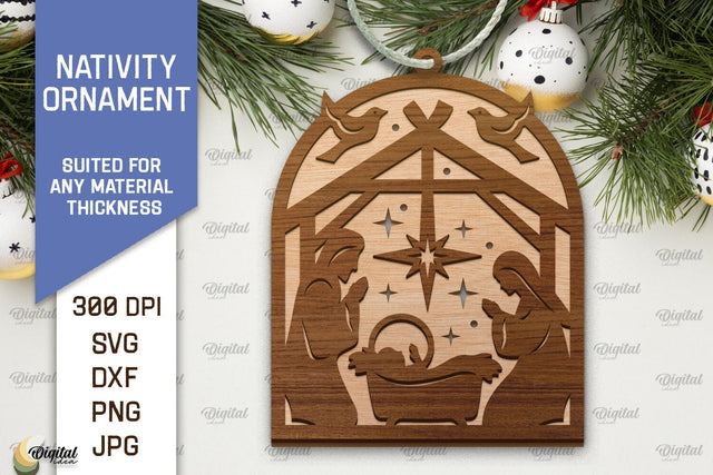 Nativity Ornament Laser Cut. Nativity Scene SVG Desing SVG Evgenyia Guschina 