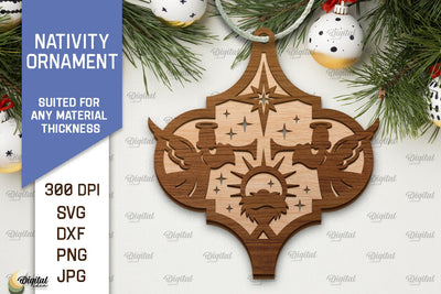 Nativity Ornament Laser Cut. Nativity Scene SVG Desing SVG Evgenyia Guschina 