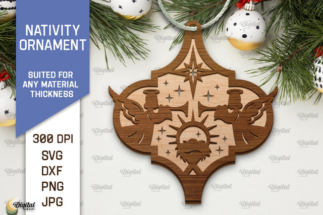 Nativity Ornament Laser Cut. Nativity Scene SVG Desing SVG Evgenyia Guschina 