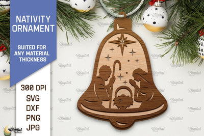 Nativity Ornament Laser Cut. Nativity Scene SVG Desing SVG Evgenyia Guschina 