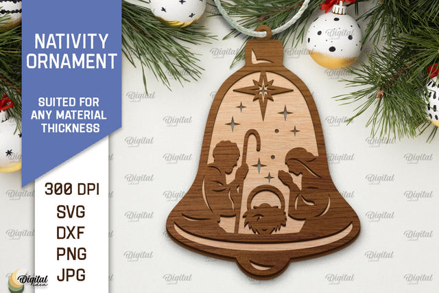 Nativity Ornament Laser Cut. Nativity Scene SVG Desing SVG Evgenyia Guschina 