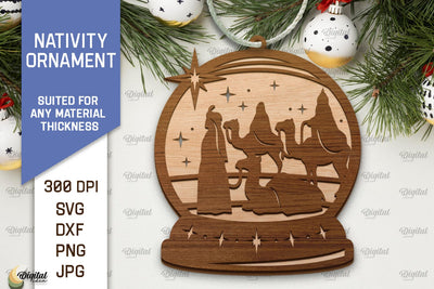 Nativity Ornament Laser Cut. Nativity Scene SVG Desing SVG Evgenyia Guschina 
