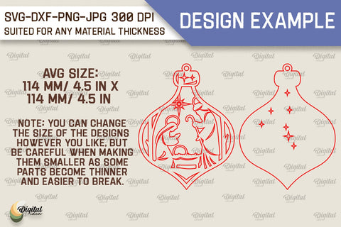 Nativity Ornament Laser Cut. Nativity Scene SVG Desing SVG Evgenyia Guschina 