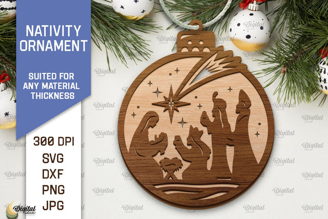 Nativity Ornament Laser Cut. Nativity Scene SVG Desing SVG Evgenyia Guschina 