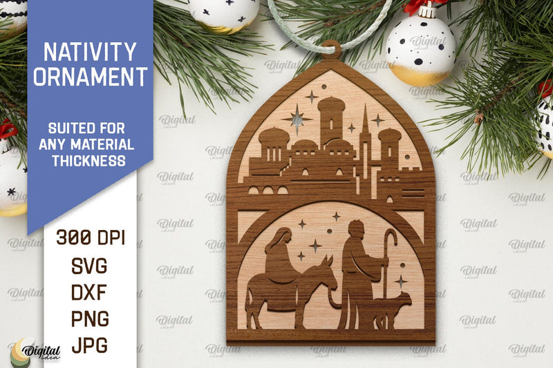 Nativity Ornament Laser Cut. Nativity Scene SVG Desing SVG Evgenyia Guschina 