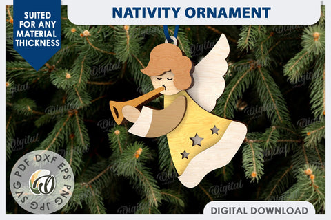 Nativity Ornaments Laser Cut Bundle. Nativity Scene SVG SVG Evgenyia Guschina 