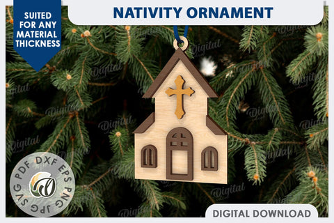 Nativity Ornaments Laser Cut Bundle. Nativity Scene SVG SVG Evgenyia Guschina 