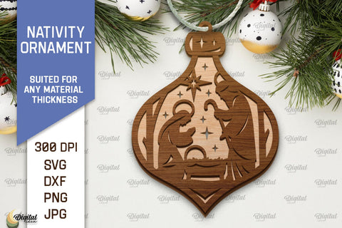 Nativity Ornaments Laser Cut Bundle. Nativity Scene SVG SVG Evgenyia Guschina 