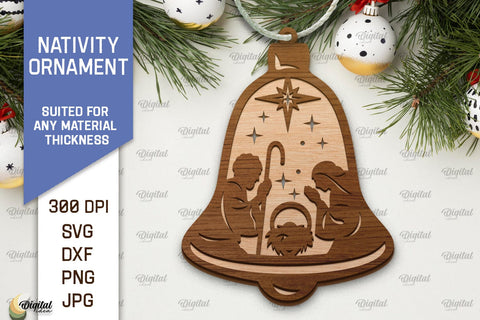 Nativity Ornaments Laser Cut Bundle. Nativity Scene SVG SVG Evgenyia Guschina 