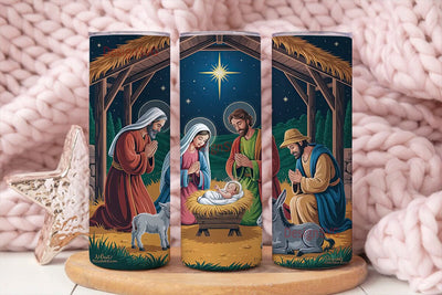 Nativity Scene 20oz Tumbler Wrap Sublimation DesignSVG 
