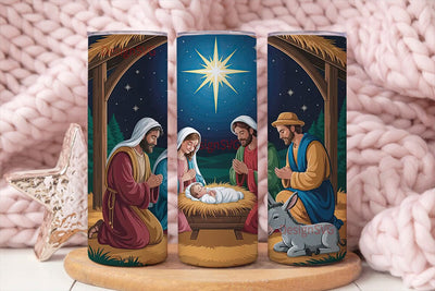 Nativity Scene 20oz Tumbler Wrap Sublimation DesignSVG 