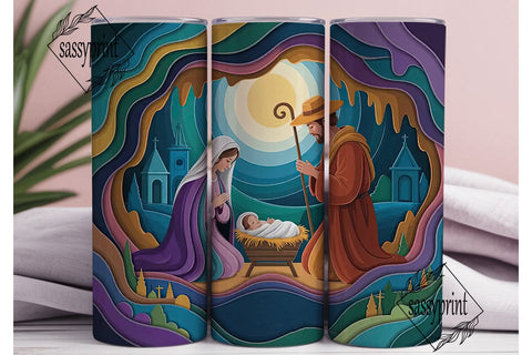 Nativity Scene 20oz Tumbler Wrap Sublimation sassyprint 