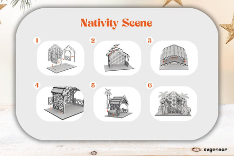 Nativity Scene Candle Holder Laser Cut SVG SvgOcean 