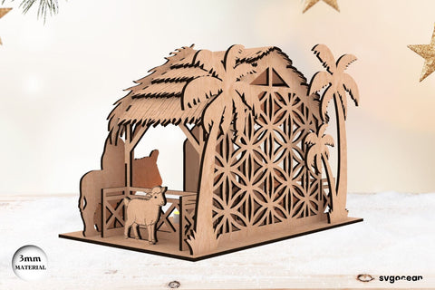 Nativity Scene Candle Holder Laser Cut SVG SvgOcean 