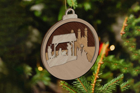 NATIVITY SCENE Christmas Decorative Ornament, Wood Cut and Paper Cut Files, Laser Cut Template SVG LaserCutano 