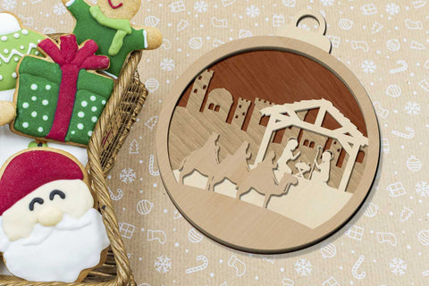 NATIVITY SCENE Christmas Decorative Ornament, Wood Cut and Paper Cut Files, Laser Cut Template SVG LaserCutano 