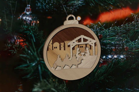 NATIVITY SCENE Christmas Decorative Ornament, Wood Cut and Paper Cut Files, Laser Cut Template SVG LaserCutano 