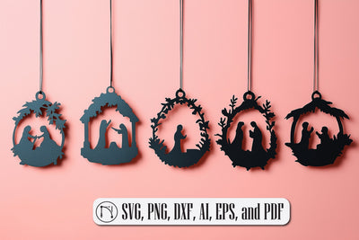 Nativity Scene Christmas Ornaments SVG SVG MD JOYNAL ABDIN 