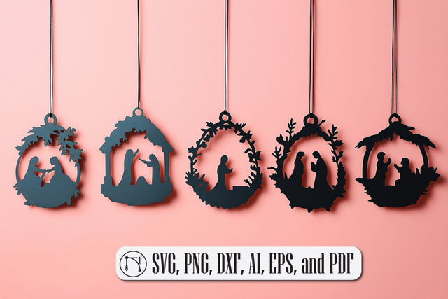 Nativity Scene Christmas Ornaments SVG SVG MD JOYNAL ABDIN 