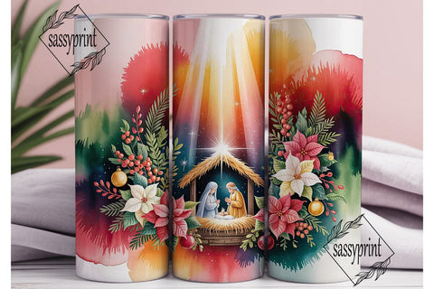 Nativity Scene Christmas Tumbler Wrap Sublimation sassyprint 