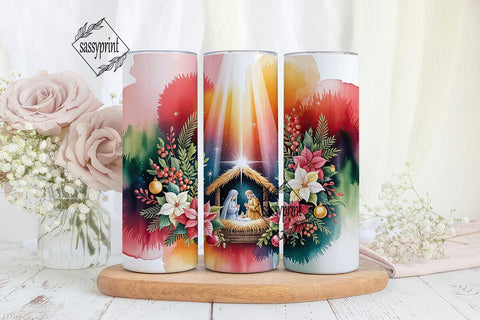 Nativity Scene Christmas Tumbler Wrap Sublimation sassyprint 