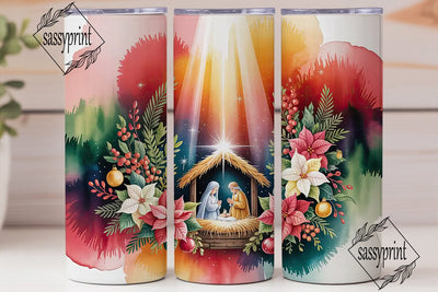 Nativity Scene Christmas Tumbler Wrap Sublimation sassyprint 