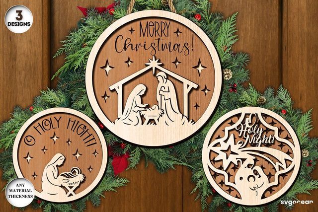 Nativity Scene Door Signs SVG Bundle SVG SvgOcean 