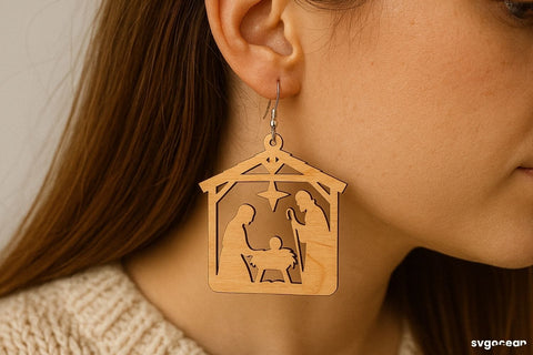 Nativity Scene Earrings Bundle SVG SvgOcean 
