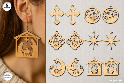 Nativity Scene Earrings Bundle SVG SvgOcean 
