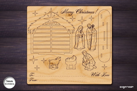 Nativity Scene Gift Cards Bundle SVG SvgOcean 