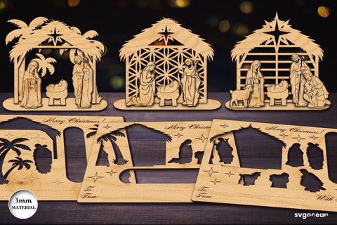 Nativity Scene Gift Cards Bundle SVG SvgOcean 