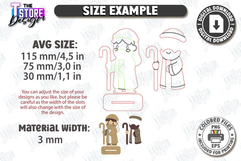 Nativity Scene Laser Cut Bundle | Christian Signs | 3D Nativity Sign | Xmas SVG | Table Decoration | Christmas Ornaments | Christmas Eve | Home Décor | Layered Sign | Christianity SVG | Christian Symbol | CNC Files SVG The T Store Design 