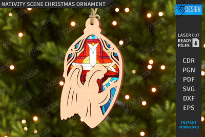 Nativity Scene Laser Cut | Christmas Tree Toys | Xmas SVG | Christmas Ornaments | Christmas Eve | CNC File SVG Fly Design 
