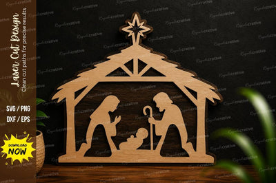 Nativity Scene Laser Cut SVG Design SVG Regulrcrative 