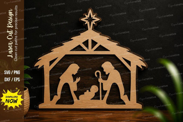 Nativity Scene Laser Cut SVG Design SVG Regulrcrative 