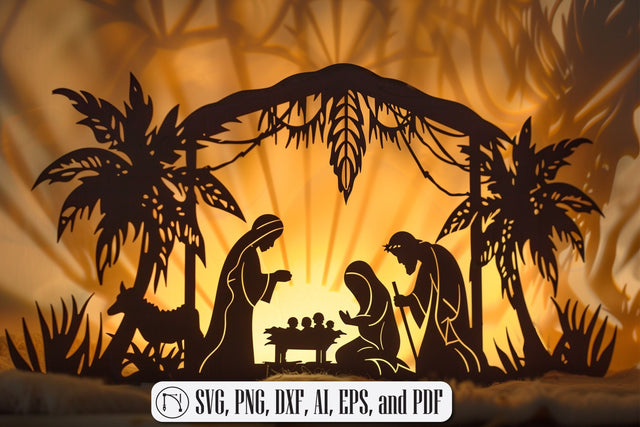 Nativity Scene Laser Cut SVG file SVG MD JOYNAL ABDIN 