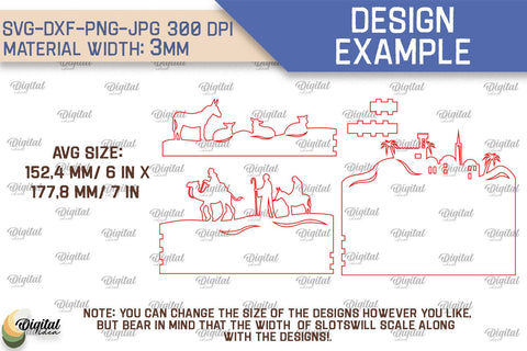Nativity Scene LaserCut Design. Christmas Nativity Scene SVG SVG Evgenyia Guschina 