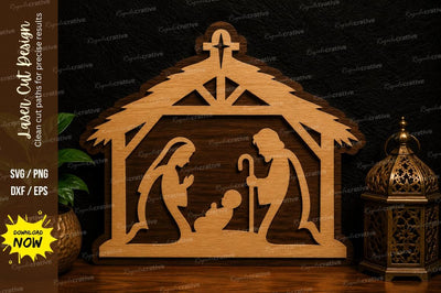 Nativity Scene Ornament Laser Cut SVG Design SVG Regulrcrative 